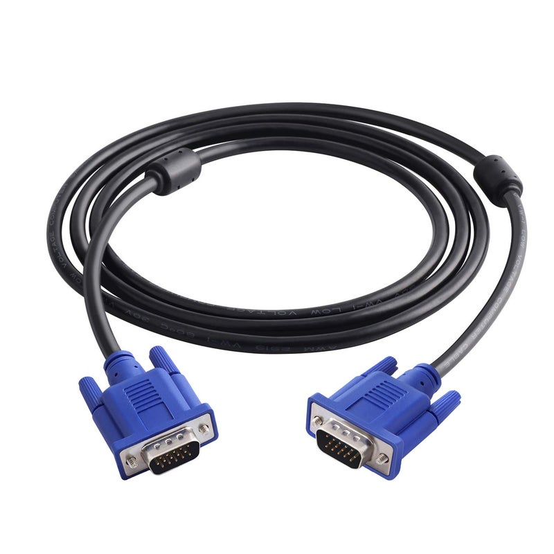 PASOW VGA to VGA Monitor Cable HD15 Male to Male for TV Computer Projector (6 Feet) - Image 1